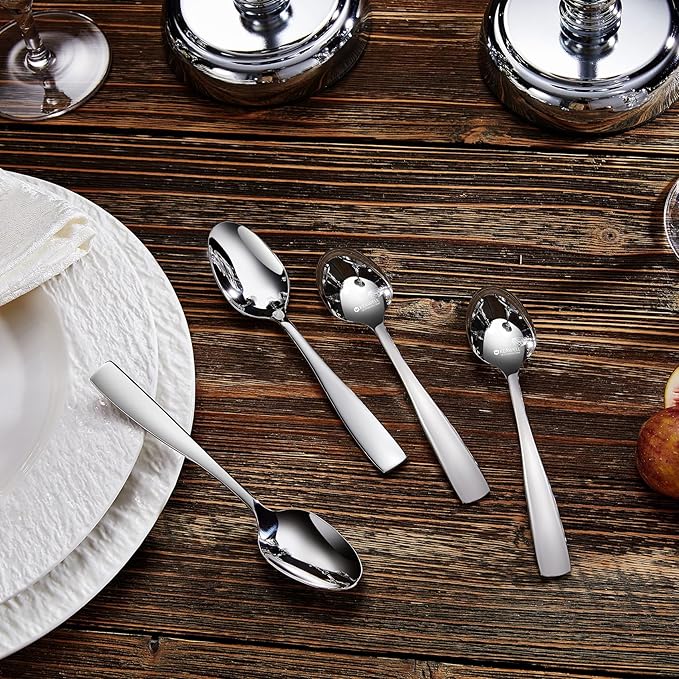 KEAWELL Premium 20/45/65 Piece Louis Silverware Set, 18/10 Stainless Steel, Service for 4/8/12, Fine Flatware Set, Dishwasher Safe (20)