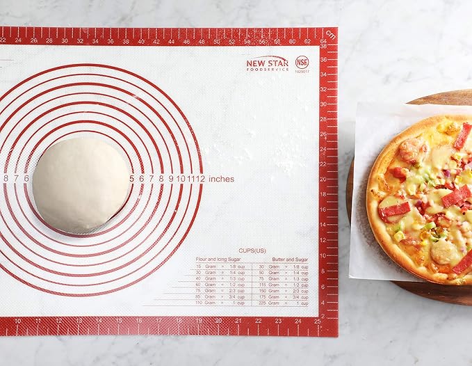 New Star 1029017 Non-Slip Silicone Pastry Mat, Extra Large with Measurements, 16x26'', NSF Certified