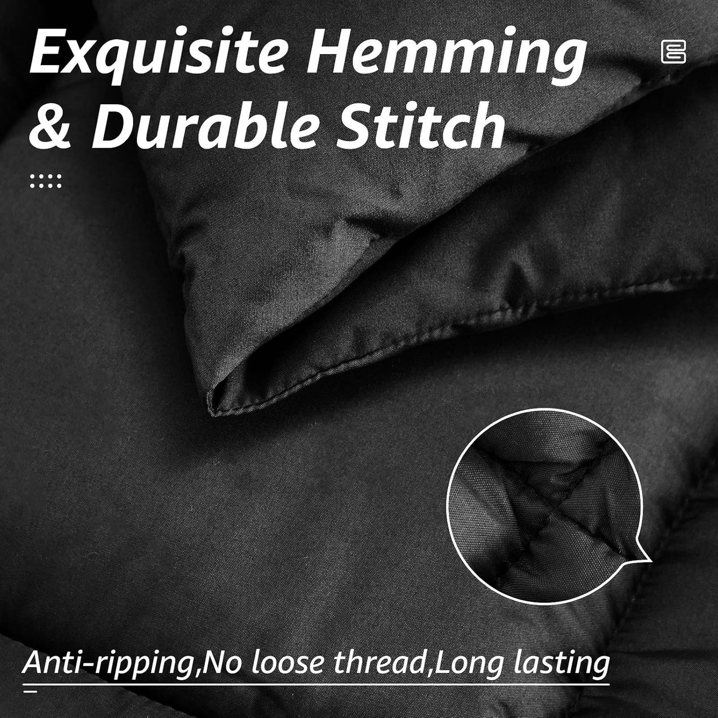 HYLEORY All Season Twin Size Bed Comforter - Cooling Down Alternative Quilted Duvet Insert with Corner Tabs - Winter Warm - Machine Washable - Dark Grey