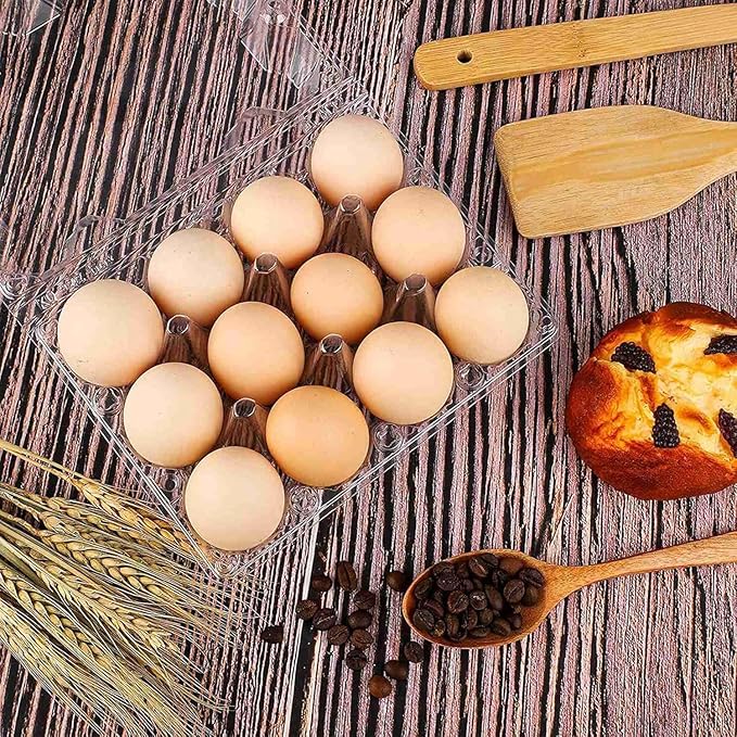 60Pack Egg Cartons Cheap Bulk 1 Dozen Jumbo Egg Cartons Extra Large Duck Egg Cartons for Chicken Eggs, Reusable Egg Carton for Home Ranch Chicken Farm, Commercial Business Market Display, 3x4 Grids