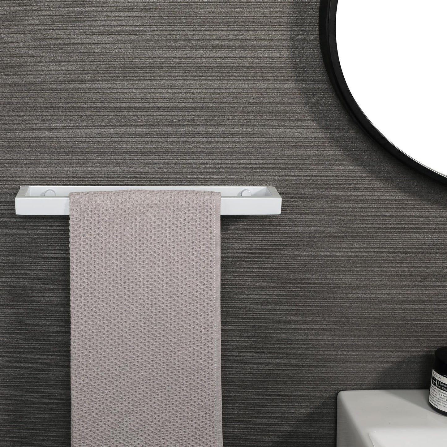 Alise Bath Towel Bar,Wall Mount Towel Holder Towel Rack Towel Hanger for Bathroom Lavatory,12 Inch SUS304 Stainless Steel Towel Rail,White Finish GJF030-W