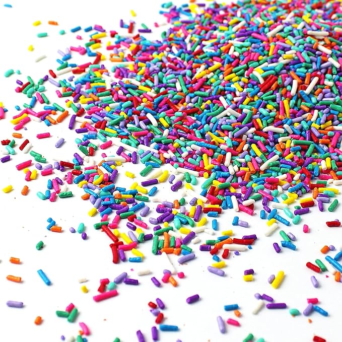 Ultimate Unicorn Rainbow Jimmies Sprinkle Mix| Sprinkles Made In USA By Sprinkle Pop| Yellow Red White Blue Purple Sprinkles Jimmies For Decorating Princess Birthday Cakes Cookies Cupcakes Candy, 2oz