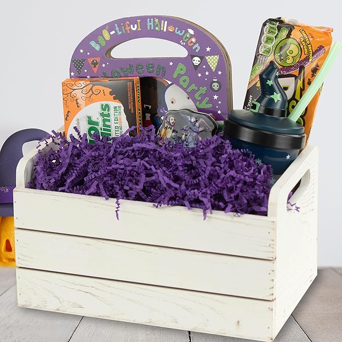 MagicWater Crinkle Cut Paper for Gift Baskets - 2LB - Purple - Perfect for Shredded Paper Filler, Basket Filler, Gift Boxes, Bridesmaid Gifts, Halloween Stuffers & More – Ideal for All Occasions