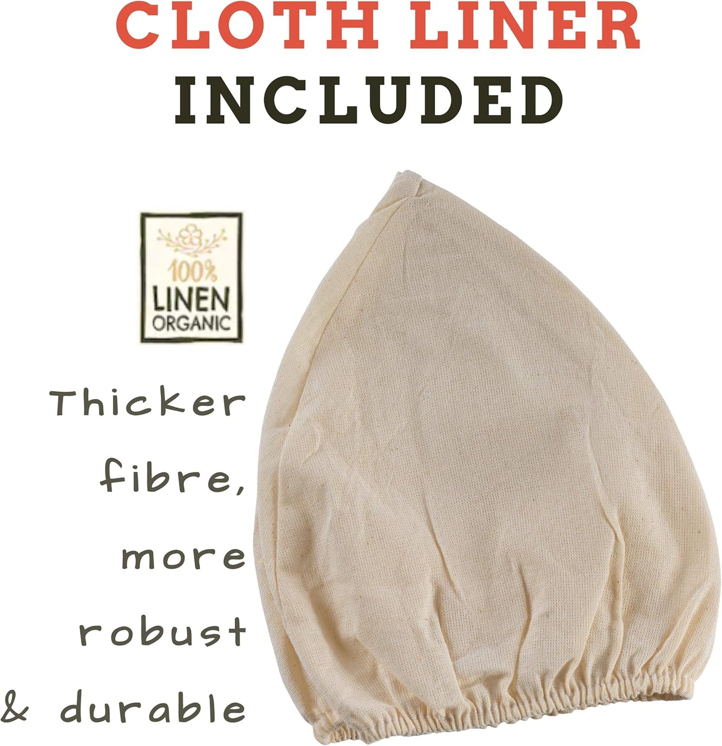 Bread Banneton Proofing Basket [Set of 2] Oval 10x6 Inch Sourdough Rising Baskets with Liner