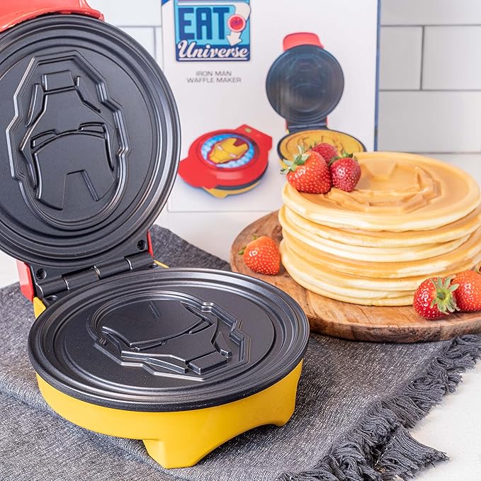 Uncanny Brands Marvel Iron Man Waffle Maker -Shellhead's Helmet on Your Waffles- Waffle Iron