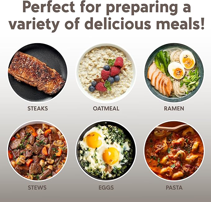 COOK WITH COLOR Electric Hot Pot, 1.6L Mini Cooker, 700W Power, Non-Stick Surface, Thermal Cut-Out Protection, Perfect for Rice, Noodles, Soups, Stews, Dorms, Apartments, and Small Kitchens, Goat/Mink