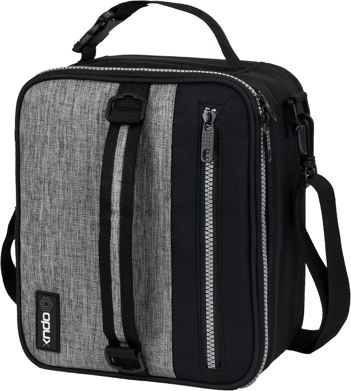 opux Insulated Lunch Box for Men Women Adult, Compact Lunch Bag for Kids Boy Girl Teen, Soft Lunch Cooler Bag for Work School, Leakproof Lunchbox Lunch Pail with Clip-on Buckle, Heather Gray