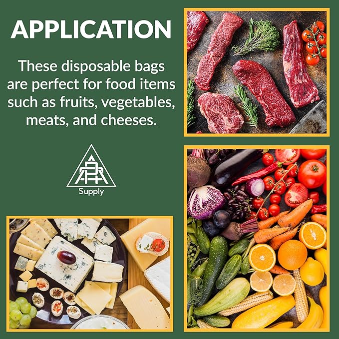 Plastic Produce Bag on a Roll, 11 x 17 Inch. Roll of 610 Clear Food Storage Bags, 0.5 Mil. Roll of Plastic Bags for Food. Clear Food Bags. Plastic Food Bags for Meat, Fruits, Meals