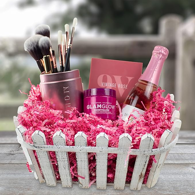 MagicWater Crinkle Cut Paper for Gift Baskets - 2LB - Diamond Strawberry - Perfect for Shredded Paper Filler, Basket Filler, Gift Boxes, Bridesmaid Gifts, Halloween Stuffers & More – For All Occasions