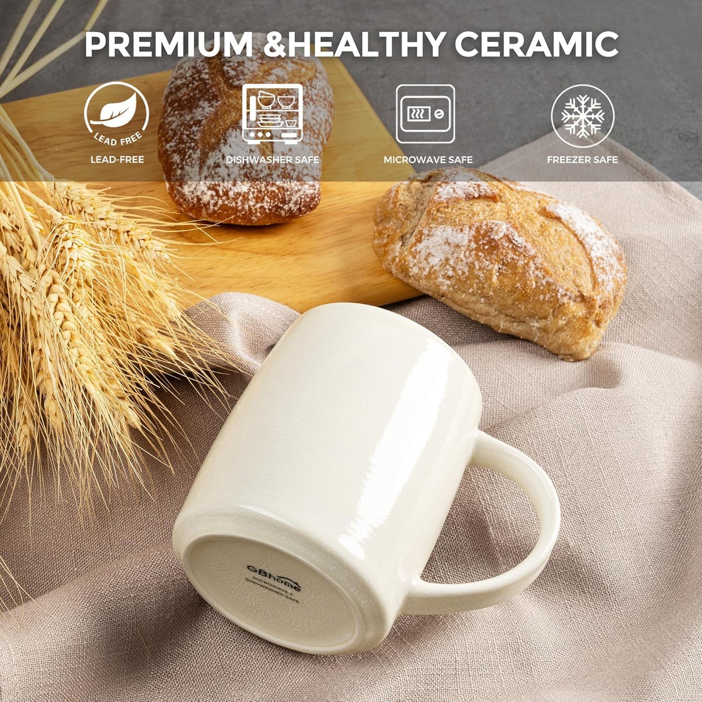 GBHOME Large Coffee Mugs Set of 4, 18oz Handmade Ceramic Coffee Mugs Set with Gradient color for Latte/Tea/Beer/Hot Cocoa, Dishwasher & Microwave Safe