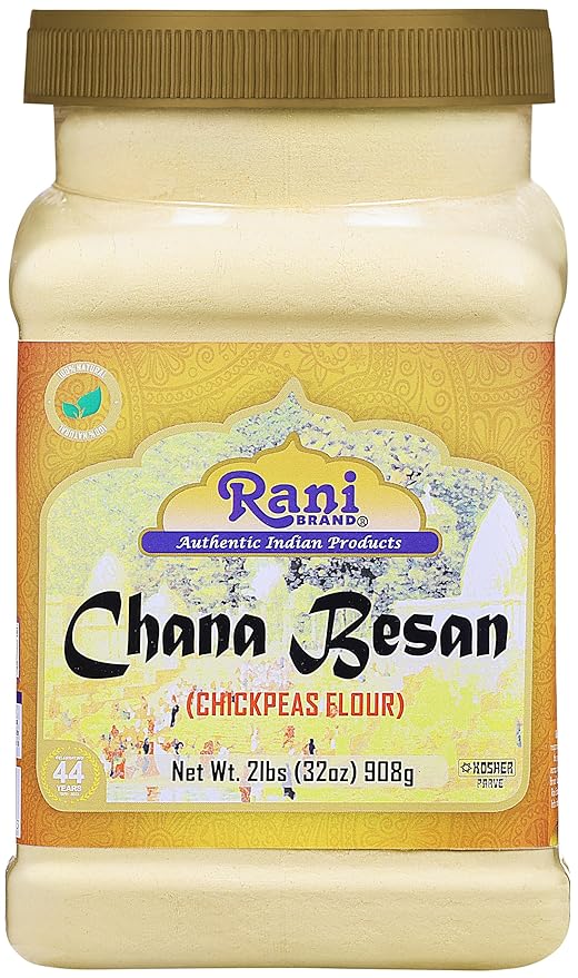 Rani Chana Besan (Chickpeas Flour, Gram) 32oz (2lbs) 908g PET Jar ~ All Natural | Vegan | Gluten Friendly | NON-GMO | Kosher | Indian Origin