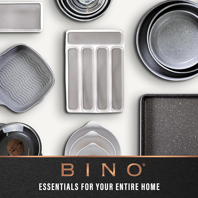 BINO | Woven Plastic Basket | XS (Natural Grey), 5-Pack | THE JUTE COLLECTION | Home Organization, Space - Saving Storage, Stylish Design | Jute Basket | Plastic Storage Basket