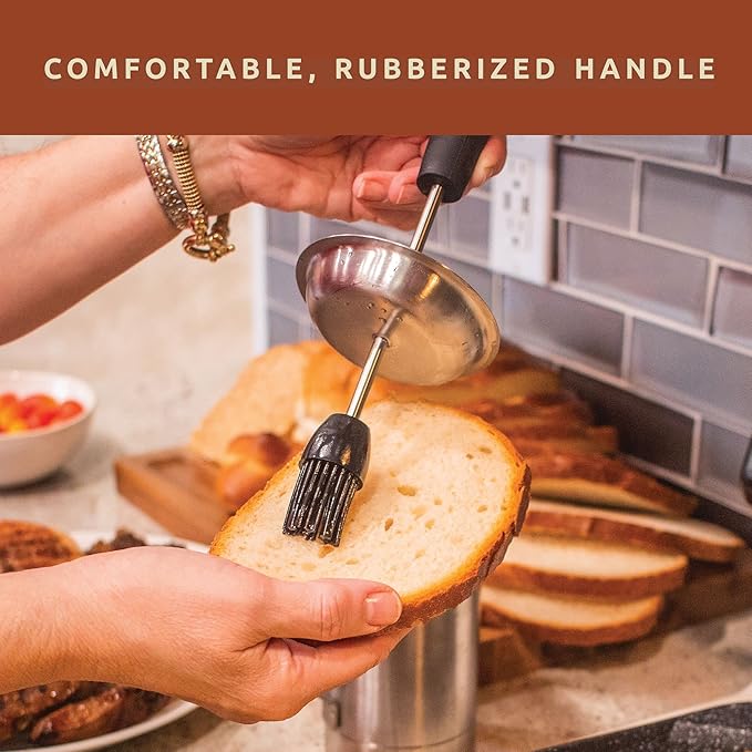 Bellemain Basting Pot & Brush Set - Silicone Basting Brush for Cooking, Smoking & BBQ Grill - Meat Baster Set