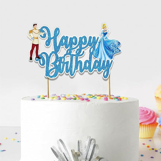 Cnderela Happy Birthday Cake Topper