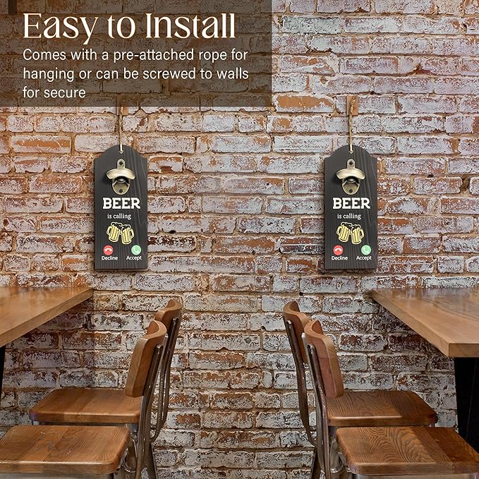 Beer Bottle Opener, Outdoor Bottle Opener wall Mounted, 4.7×11 in for Home Pub, Man Cave, Patio, Kitchen, Gift for Beer Lovers