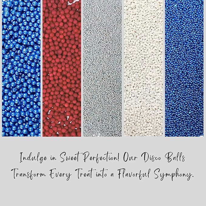 Confect Patriotic Sprinkles Mix – Red, White, Blue, Silver & Navy Pearl Dragees | 5-Pack Cake & Cupcake Decorations | 4th of July | Baking Toppers | Vegan, Gluten-Free, Nut-Free, Soy-Free, Dairy-Free, Palm Oil-Free, No Artificial Dyes - 5 Oz