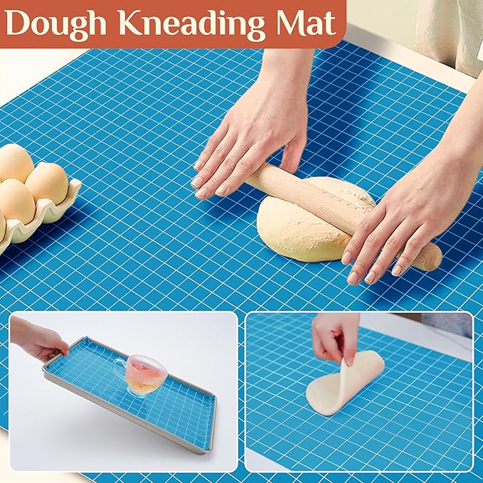 Silicone Baking Mat, 16 IN x 10 FT Free Cutting Baking Sheet, Non-Stick Reusable Dough & Pastry Mat, Non-Slip Silicone Mat Roll for Air Fryer Liner, Freeze Dryer, Oven Baking Pan, Kitchen Counter