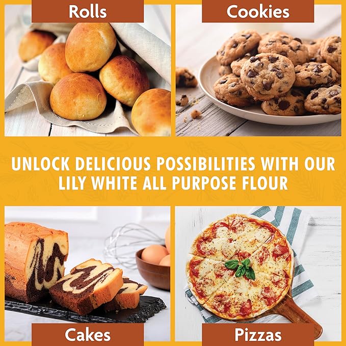 Great River Organic Milling Lily White Organic All-Purpose Flour | Unbleached & Unbromated | Non-GMO, Kosher | Ideal for Bread, Cookies, Cakes, Pizza Dough & Everyday Baking | 2 Lb (Pack of 4)