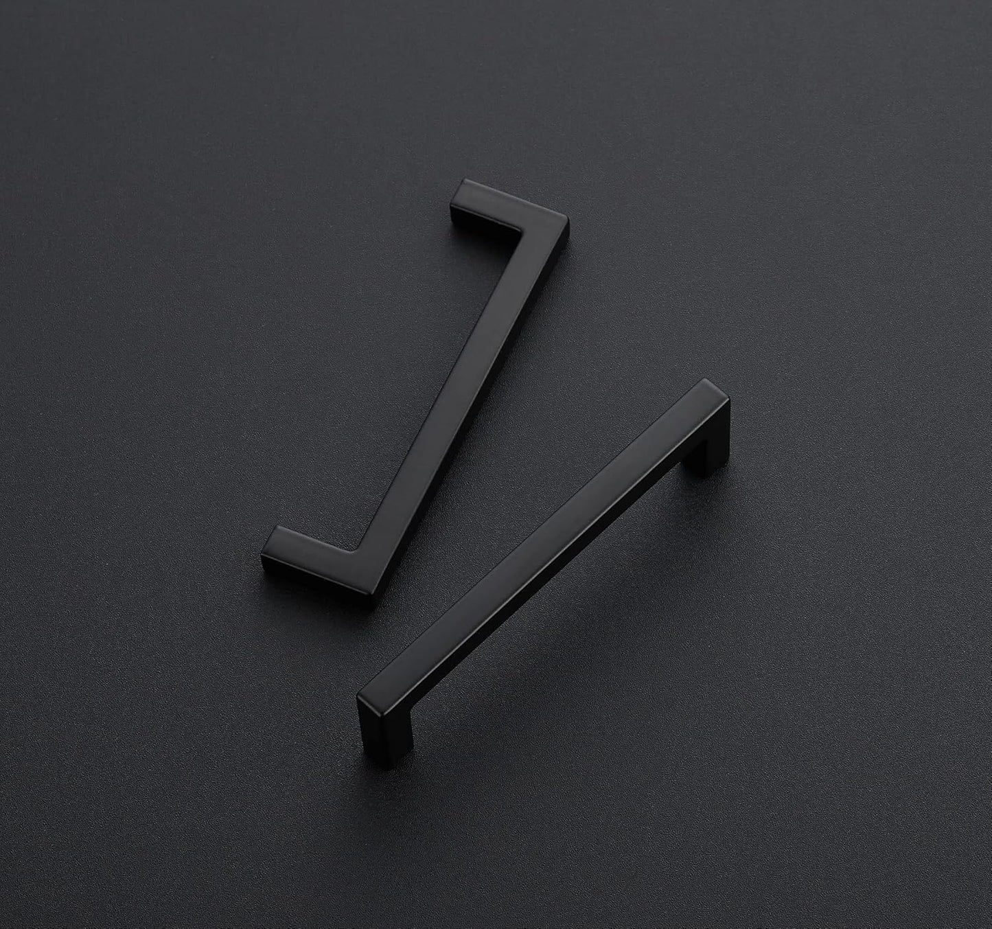 Ravinte 15 Pack Slim Square Bar Drawer Handles and Pulls - Black Kitchen Cabinet Hardware - Matte Black 4 Inch Center to Center Pulls