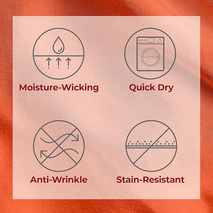 Mellanni Split King Sheets Set - 5 PC Iconic Collection Bedding - Hotel Luxury, Extra Soft, Cooling Bed Sheets - Wrinkle, Fade, Stain Resistant (Split King, Poppy Orange)