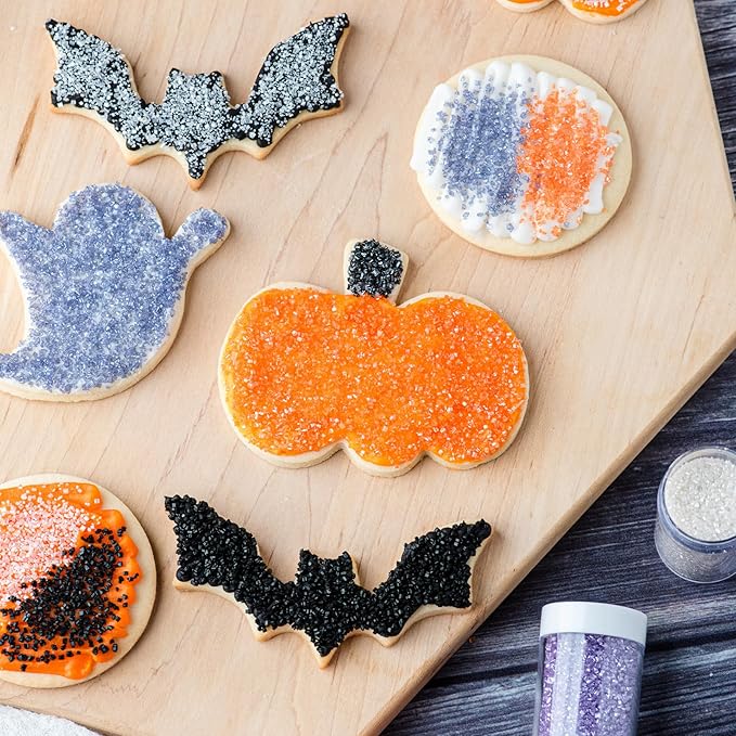 Sweets Indeed Sprinkles, 4 Pack, Edible Sprinkle Mix, Perfect for Cake Decorations, Baking, Ice Cream, Cookies, Cupcake Topper (Halloween Sugar)