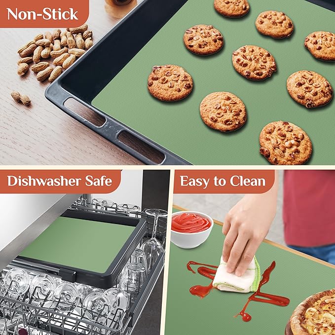 Silicone Baking Mat, 12 IN x 6 FT Free Cutting Baking Sheet,Non-Stick Reusable Dough & Pastry Mat,Non-Slip Silicone Mat Roll for Air Fryer Liner,Freeze Dryer,Oven Baking Pan,Kitchen Counter