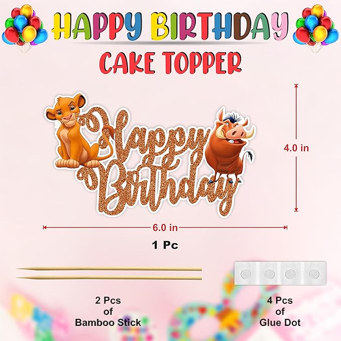 Seyal® The Lion Kng Happy Birthday Cake Topper
