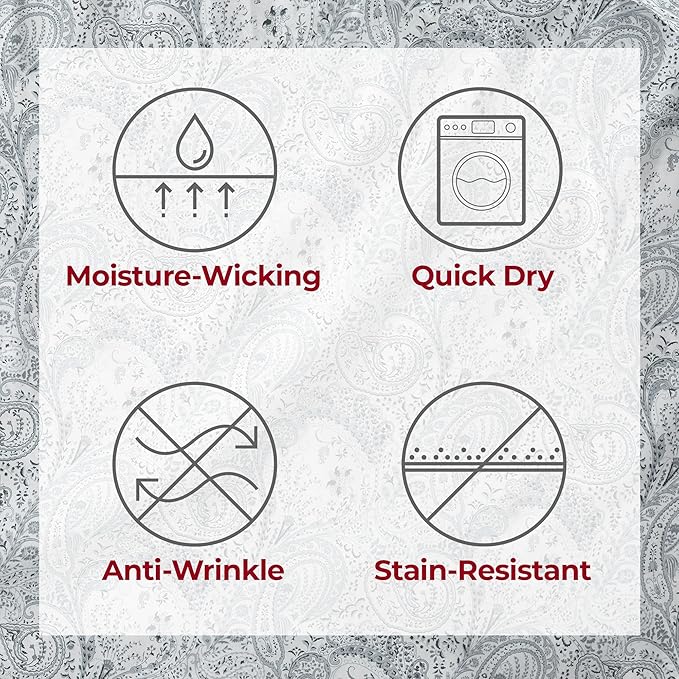 Mellanni Twin Sheets Set - 3 PC Iconic Collection Bedding - Hotel Luxury, Extra Soft, Cooling Bed Sheets - Wrinkle, Fade, Stain Resistant (Twin, Paisley Gray)