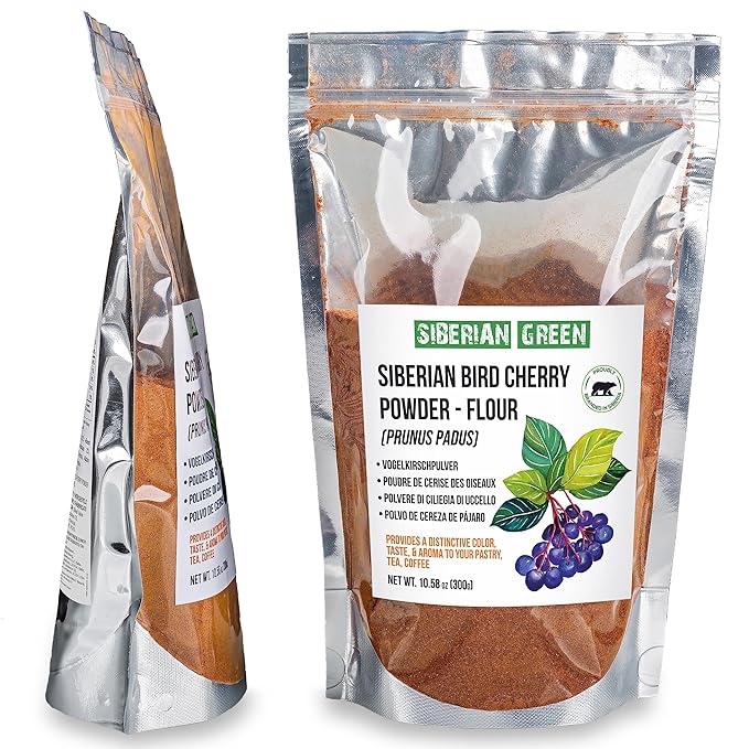 Authentic Siberian Bird Cherry Powder (Flour), Gluten free, Raw Natural 300gr/10.58oz Altai Region Wild Harvested