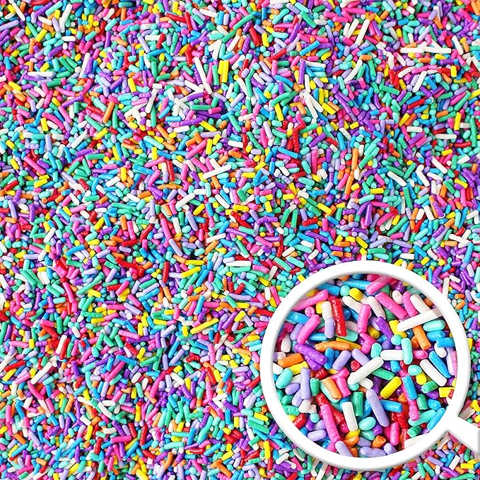 Ultimate Unicorn Rainbow Jimmies Sprinkle Mix| Sprinkles Made In USA By Sprinkle Pop| Yellow Red White Blue Purple Sprinkles Jimmies For Decorating Princess Birthday Cakes Cookies Cupcakes Candy, 4oz