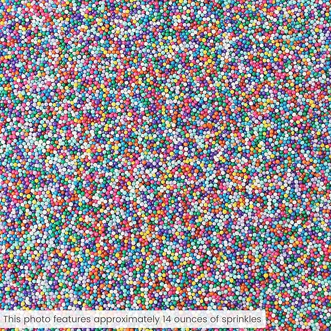 Sprinkle Pop Cool Rainbow Nonpareil Sprinkle Mix| with hues of Blue Purple Pink Non Pareil Sprinkles| Decorating Nonpareils Made in USA for Birthday Cupcakes Donuts Cakes Cookies, 2oz