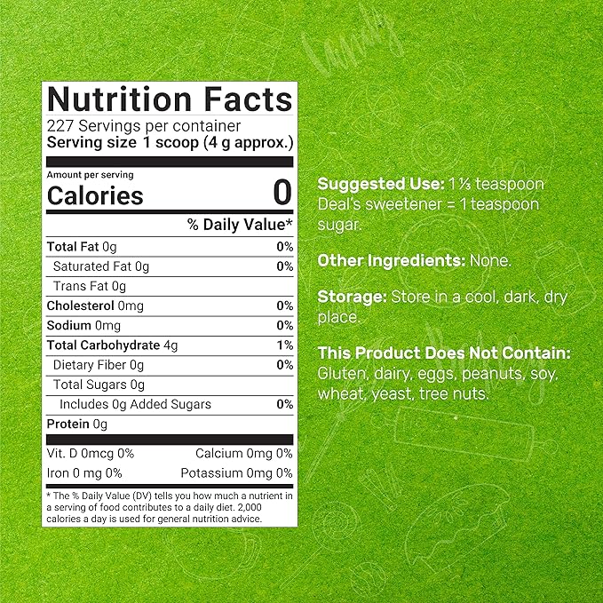 Allulose Sweetener 2 Pounds – Natural Sugar Subsitutes, No Aftertaste - Keto Friendly, Vegan, Zero Net Carb, Zero Calorie, Great for Cooking & Baking