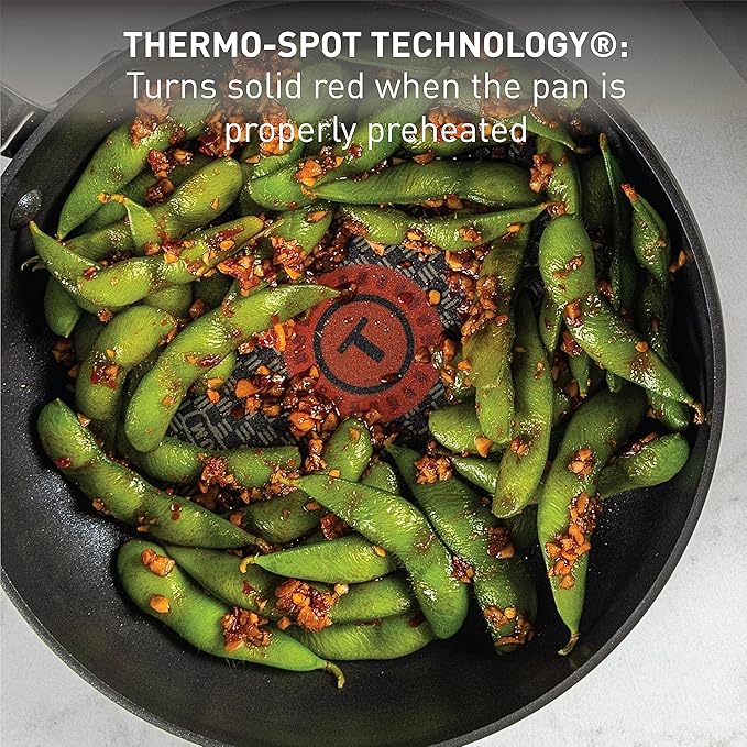 T-fal Ultimate Hard Anodized Nonstick Cookware Set 12 Piece, Oven Broiler Safe 400F, Lid Safe 350F, Kitchen Cooking Set w/Fry Pans, Saucepans, Dutch Oven, Pots and Pans, Dishwasher Safe, Black