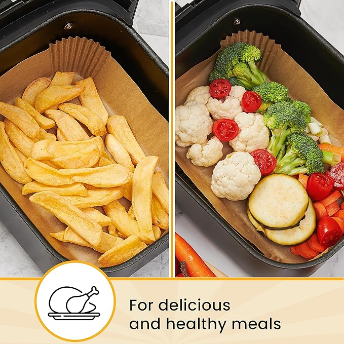 Air Fryer Liners for Ninja Foodi Dual – 125Pcs Disposable Parchment Paper for Ninja DZ201 DZ401, Instant Pot Vortex Plus, PowerXL Vortex – Non-Stick and Oil Proof for Easy Cleanup by Baker's Signature